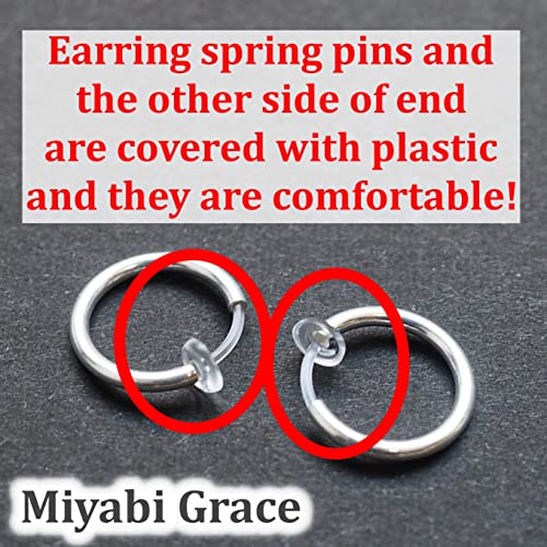 Silver Small for Women Comfortable Plastic Invisible Clip On Hoop Earrings Men Fake Nose Ring Faux Lip Septum Ring Fake Cartilage Earrings 12 mm Spike Cross Feather 15mm Unisex Gold Non Piercing Lobes - color: 15 mm Silver