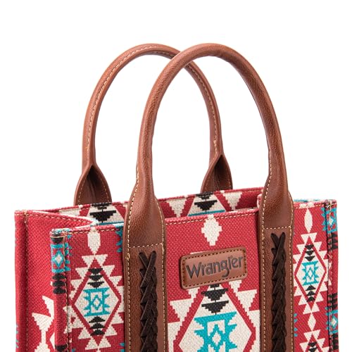 Wrangler Aztec Tote Bag for Women Boho Shoulder Purses and Handbags - color: Angel Diamond Burgundy (Guitar Strap)