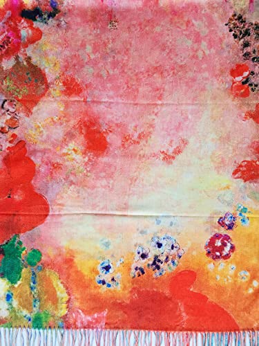 VENVSBEE Reversible Scarf Soft Large Shawl Wrap Blanket Double Sided Art Print Warm Pashmina Stoles Klimt Van Gogh Gifts - color: Art 12
