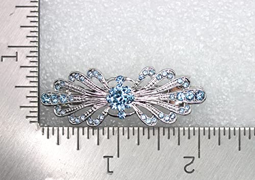Faship Aqua Small Mini Floral Hair Barrette Clip - color: Aqua