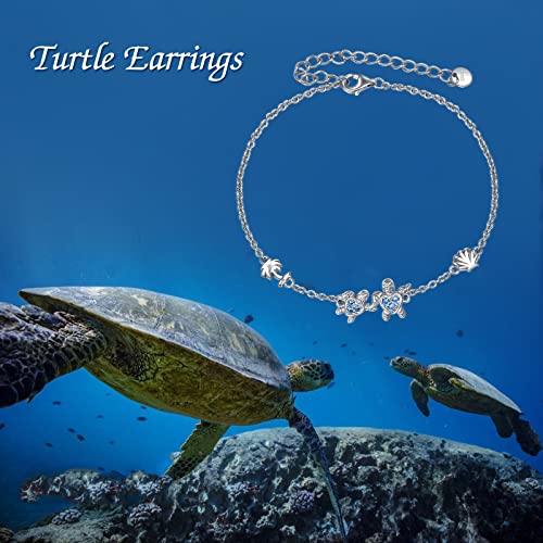 YAFEINI Ankle Bracelets for Women Sterling Silver Mermaid Turtle Ladybug Butterfly Moon Star Pineapple Anklet Link Chain Anklets Jewelry Gifts for Women - style: Turtle anklet