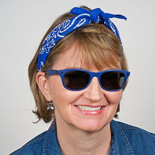 Bandana 3-Pack - Made in USA For 70 Years - Sold by Vets - 100% Cotton - Sewn Edges - color: Royal Blue 3 Pack