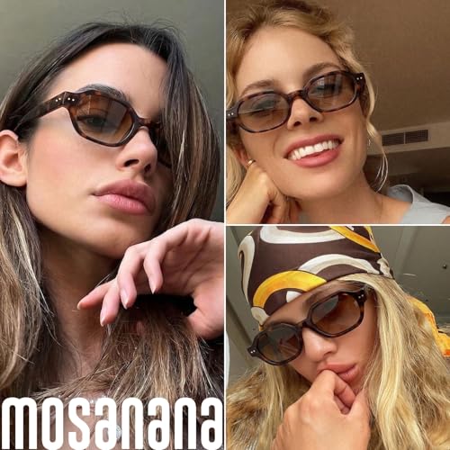 mosanana Retro Hexagon Sunglasses for Women Trendy Small 2026 MS52595 - color: C5 Black/Blue