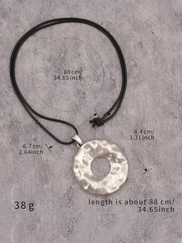JAOYU Boho Necklace for Women Large Pendant Necklace Boho Long Choker Leather Gold Necklace Vintage Earthy Jewelry Trendy - style: Bohemian Necklaces