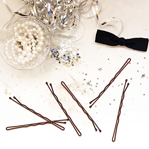 Large Bobby Pins Brown,MORGLES 2.75" Jumbo Hair Pins Brown Long bobby Pins for Thick Hair for Women Girls with Box-120 count - color: Brown