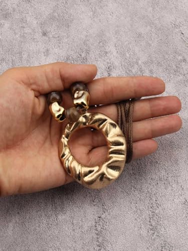 GelConnie Boho Necklaces for Women Cowgirl Necklace Stone Leather Cord Pendant Necklaces With Beads Long vintage Layered Choker Necklace - style: Boho Vintage Necklace