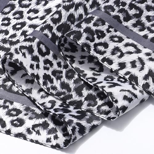 AWAYTR Satin Silk Scarf - Large Hair Bandana, Sleeping Wrap for Women - color: Leopard Print (Black&white)
