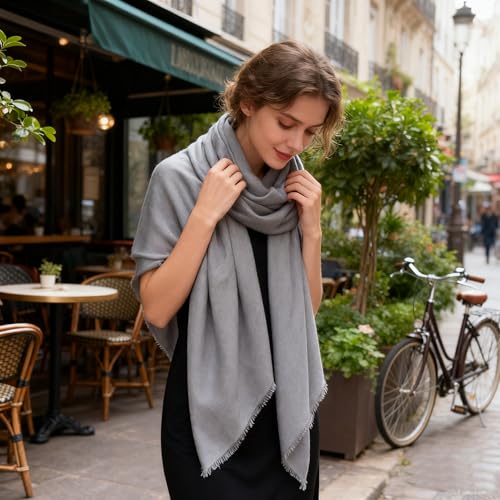 K-Elewon Large Square Scarf 51" Cotton and Linen Hand feel Scarf Fashion Scarves Hair Wrapping Scarfs Neck Scarves for Women - color: H2311