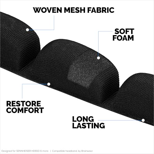 Replacement Headband for SENNHEISER HD580, HD600, HD650 & HD660S Headphones - Soft Woven Fabric & Foam Cushion Pad for Additional Comfort by Brainwavz