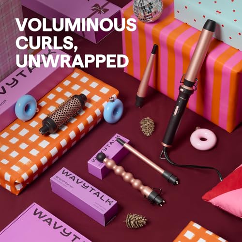 Wavytalk 5 in 1 Curling Wand Set, Multi Curl, Curling Wand Set with Thermal Brush and 4 Interchangeable Ceramic Curling Wand(0.5”-1.25”), Instant Heat Up Wand Curling Iron - color: Classic Rose Gold