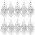 NACHLYNN 10/20pcs Paisley Bandanas Assorted Bandanas Cowboy Polyester Headbands Square Scarf Headwear - color: White