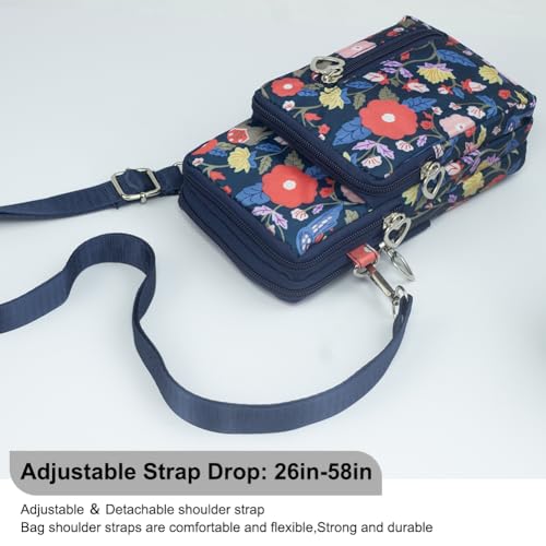 JANKS Small Crossbody Bag for Women - Mini Phone Purses with Crossbody Strap and Wallet - Nylon Arm Bag - color: C-peacock