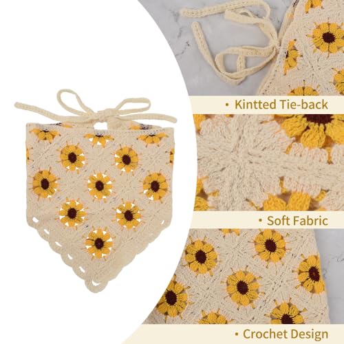 Crochet Bandanas for Women, Knitted Headscarf Hair Bandanas for Women Kerchief Styling Decor, 5Pcs