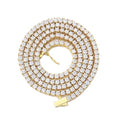 BREN Tennis Necklace - 3mm 4mm 5mm Iced Out Diamond Tennis Chain 5A Cubic Zirconia Necklace - 18K/White Gold Plated Flat Tennis Necklace for Women and Men Size 16"-22" - color: Gold-3mm, size: 16 inch