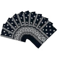 Vamqor 100% Cotton 10 Pack Fine Bandanas - color: Black