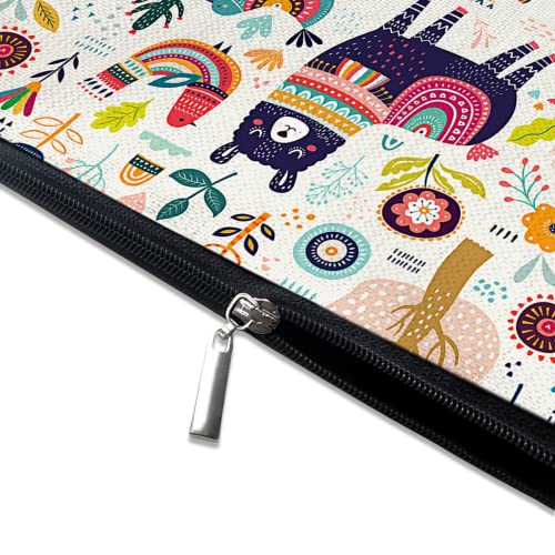 Cute Makeup Bag for Purse Canvas Waterproof Funny Cosmetic Bags for Women Zipper Travel Toiletry Pouch-Alpaca Makeup Bags-Creamy - color: Alpaca Makeup Bags-Creamy