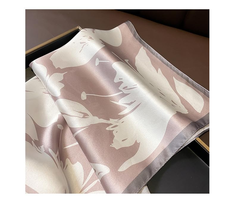 FEIBOON Mulberry Silk Scarfs Neck Scarf 21" Small Square Scarfs hair scarf bandana Neckerchief Headscarf for Women - color: Lavender