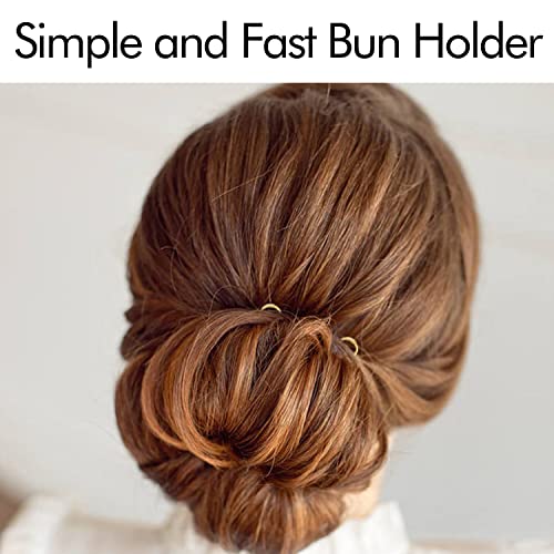 Lawie 40 Pack 3 Inch Gold Silver Metal U Shaped Hair Pins Alloy Iron Wire Hair Fork Long Chopsticks Hairpins Picks Hair Sticks Shawl Pin Hairclips Simple Fast Bun Holder Crafting DIY Accessory Bulk