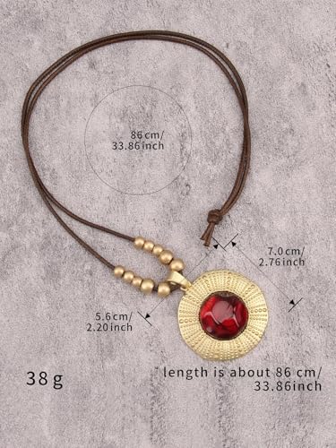 Chunky Necklace for Women Boho Pendant Necklace Statement Western Choker Necklaces for Women Vintage Bohemian Jewelry - style: Bohemian Necklace Pendant