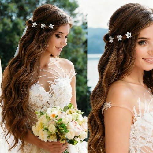 Sliver Small Flower Hair Clips for Women, Cute Mini Tiny Little Sparkling Metal Flower Sweet Artificial Bangs Nonslip Hair Claw Clips Decorative (Sliver) - color: Sliver