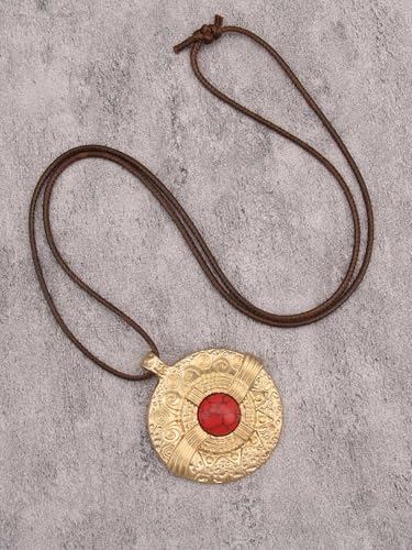 Jeilwiy Leather Necklace for Women Funky Necklace Choker String Cord Necklace with Pendant Boho Style Jewelry - style: Carved Patterns Pendant Necklace