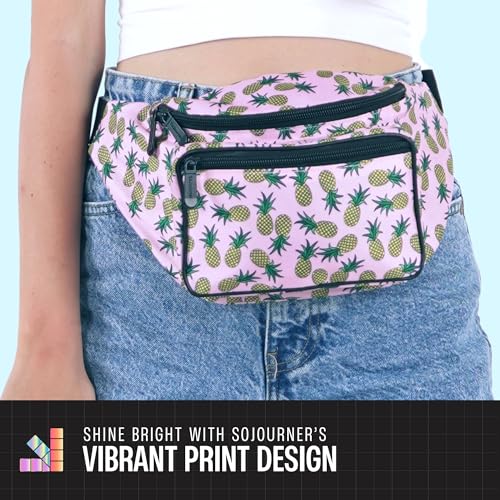 Fanny Pack Belt bag - Crossbody Waist Bag for Men or Women - Hands-Free, Waterproof Large Bumbag for Hiking, Running, and Travel (Pineapple) - color: Pineapple v2