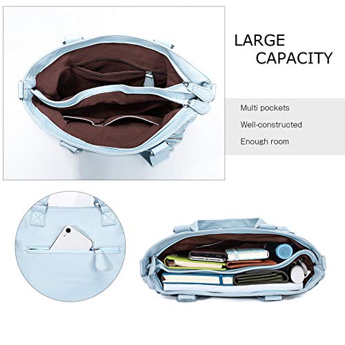 KL928 Large Purses for Women Shoulder Bag Tote Handbags Stylish Vegan Leather Hobo Bags Ladies, A-Black-4 | Large - color: A-light Blue