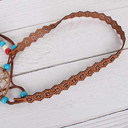 WLBON Halloween Boho Feather Headband Hippie Indian Hair Hoops Bands Tassel Bohemian Headpiece Hairband Women Christmas Wedding Holiday Festival Masquerade Cosplay Dress Up Birthday Party Accessories - color: Dreamcatcher