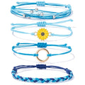 Sunflower Friendship Bracelets Boho Stackable String Bracelets Cute Trendy Gifts for Teen Girls Women - color: Blue
