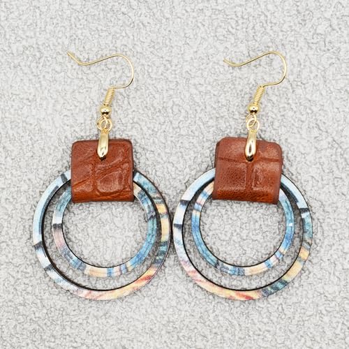 Boho Teardrop Earrings, Handmade Copper Bohemian Earrings, Dangle Antique Ethnic Jewelry for Women - color: 4 Pairs