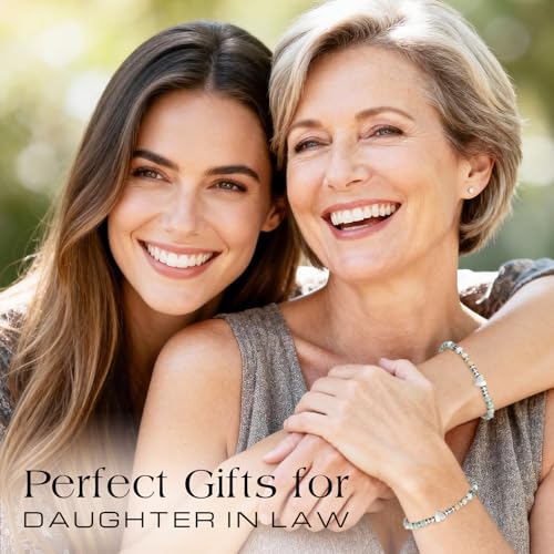 Inspirational Gifts Bracelets for Women: Healing Natural Stone Beaded Bracelets - Mothers Day Birthday Graduation Christmas Gifts for Women Friends Mom Daughter Sister Bestie - color: Amazonite-Daughter in Law