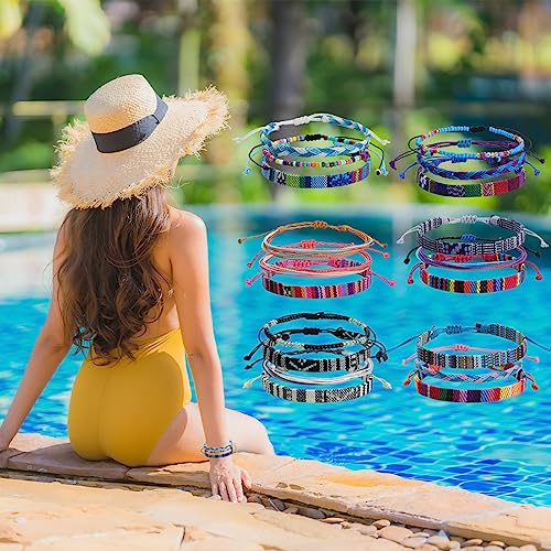 Beach Bracelet Set for Men and Women, Surfer Men Bracelet, Braided Boho Summer Bracelets Adjustable Men's Bracelet Handmade Women Bracelet String Rope Ankle Bracelets Birthday Gift - style: 19pcs boho bracelet