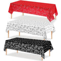 Tatuo Western Party Tablecloth Paisley Table Cover Bandana Plastic Table Cloth Rectangle Floral Tablecloth for Western Cowboy Themed Party 108 X 54 Inch(Red,Black,White,3 Pack) - color: Red,black,white