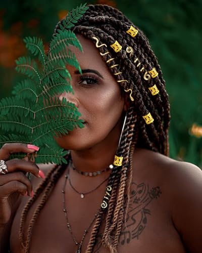 53 Pcs Gold Hair dreadlock hair beads hair jewelry for braids accessories for Women Men Hair Accessories Styling Tools US189