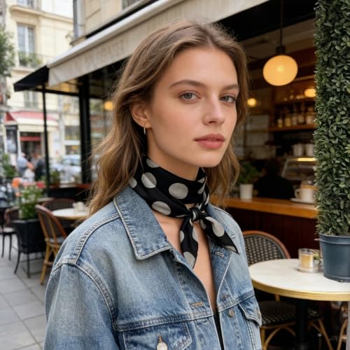 21 x 21 Inch Cotton Bandana for Women and Men,Soft Breathable Head Scarf, Multi-purpose Headband, Hair Scarf - color: Large Round Black-un16