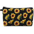 MAGEFY Sunflower Makeup Bag for Women, Portable Travel Cosmetic Bag with Black Zipper Pouch Waterproof Makeup Pouch Multifunctional Small Bag for Women (1 pack, sunflower 0173) - color: sunflower