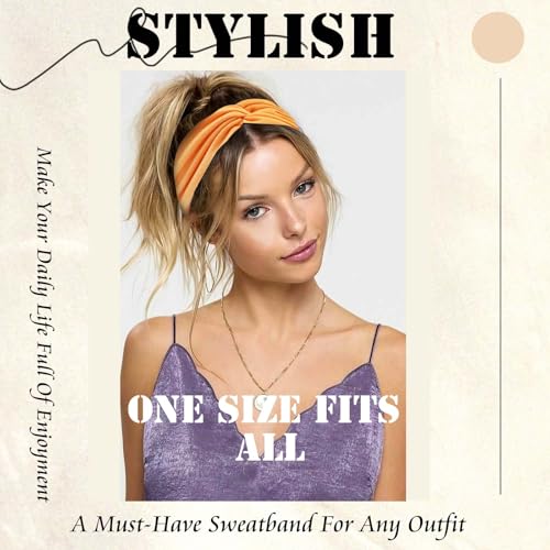 Turban Headbands For Women’s Hair Wraps Wide Headbands Knotted Criss Cross Bandana Head Bands Stretchable Hair Scarf Turban Bands Workout Cute Hairband Fashion Accessories Non Slip 4 Pack - color: Style 115