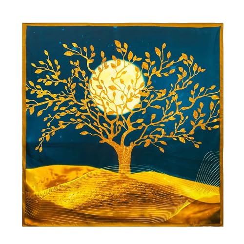 K-Elewon Large Square Scarf 43" Silk Scarf Fashion Scarves Silk Feeling Hair Wrapping Scarfs Night Sleeping Headscarf - color: Vb12
