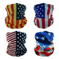 4 US Flag Headband Bandana Balaclava Half Face Mask Shield Head Hair Scarf Neck Gaiter Hat Multipurpose For WoMen Men Breathable Reusable Washable - color: 4x Us Flag Seamless Half Face Mask #1