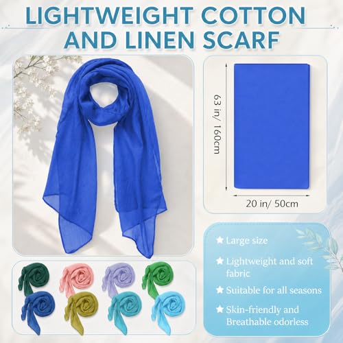 Patelai 9 Pieces Women's Cotton Scarves Lady Light Soft Fashion Solid Scarf Wrap Shawl, Candy Color - color: Fresh
