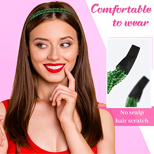 MTLEE 6 Pieces Beaded Headbands for Women Sparkly Crystal Beaded Hair Hoop Hairbands Multiple Color Hair Accessories Head Bands Christmas Gift(Bright Colors) - color: Bright Colors