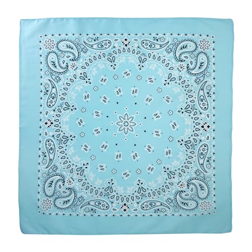 Classic Paisley Bandanas - 3 Pack Gift Set, 100% Cotton, 22x22 Inches - color: Green Yellow Blue