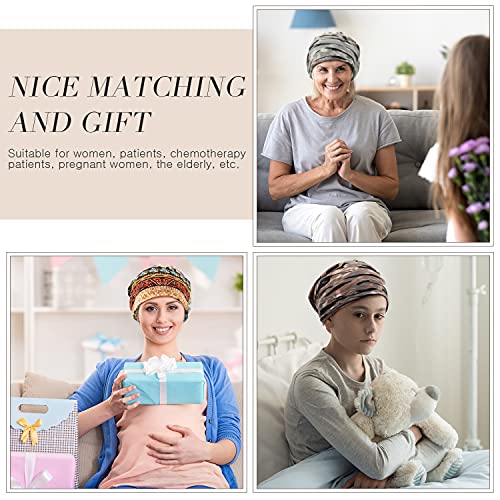 SATINIOR 5 Pieces Women's Slouchy Beanie Chemo Hat Stretch Cancer Head Wraps Sleep Head Scarf for Cancer Patient - color: Multicolor, style: Chic Style