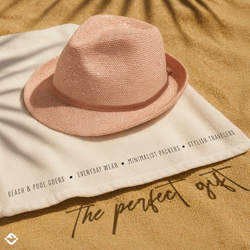 Funky Junque Straw Fedora Hats for Women - UPF 50+ Sun Hat, Short Brim Packable Beach Hat with Woven Pattern - color: Sequin - Rose