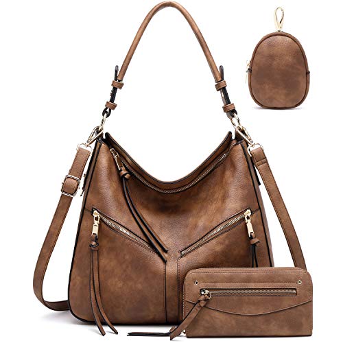 lapsting Hobo Bags for Women Handbags Purse Ladies Boho Shoulder Bag Crossbody Purses Faux Leather - color: 3a - 15.2inch Brown - Gold Hardware