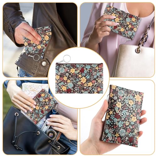 Amabro Small Coin Purse for Women, Boho Wallet Coin Bag with Keychain Zipper Pouch Change Wallet Cash Lipstick Storage(Black) - color: Black