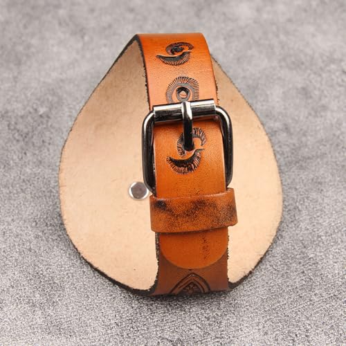 GelConnie Punk Leather Cuff Bracelet Adjustable Straps Wrap Bracelets Arm Armor Cuff Gothic Leather Wristbands for Men, Women - color: MLPB107-Brown
