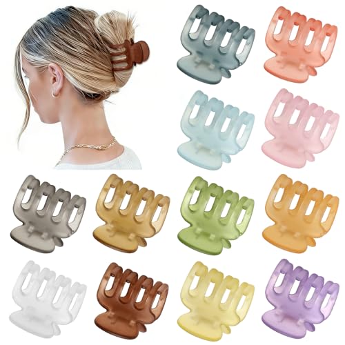Sisiaipu 12Pcs Hair Clips for Women 1.8 Inch Small Claw Clips for Thin Hair Medium Hair Claw Clips for Thick Hair Accessories for Women Girls (Ice Cream) - color: Ice Cream
