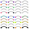 40Pcs 16G Surgical Steel Daith Rook Earring 8mm 10mm Curved Barbell Eyebrow Rings Belly Button Ring Piercing Jewelry for Women Men