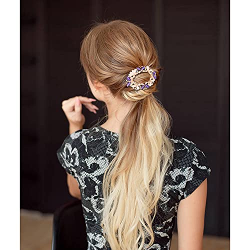 inSowni 4 Pack Gold Glitter Sparkly Gems Crystal Rhinestones Pearls Butterfly Metal French Barrettes Alligator Snap Hair Clips Pins Accessories for Women Girls - color: Ivory, Pink, Teal, Purple